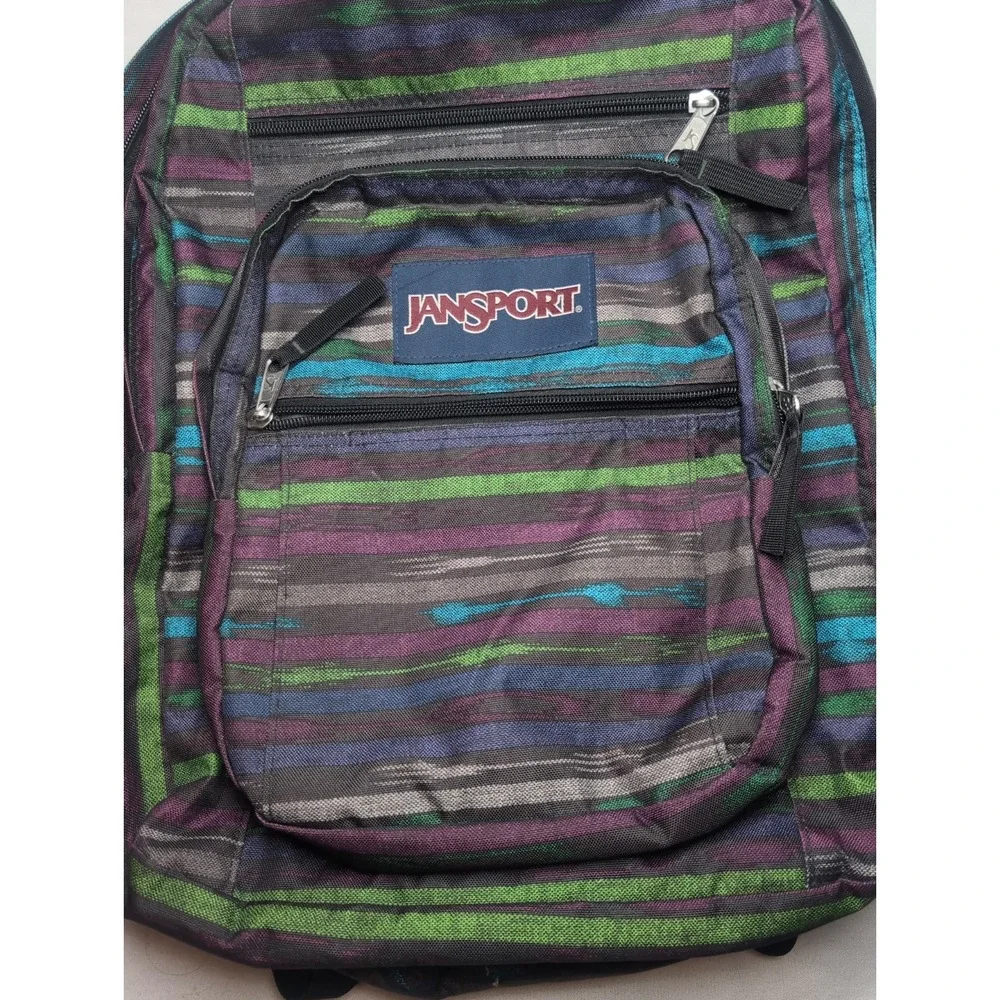 Jansport TDN7 Student Backpack Bookbag Multi Color Stripes 17